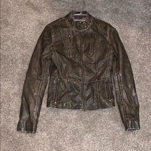 Brown Moto Leather Jacket
